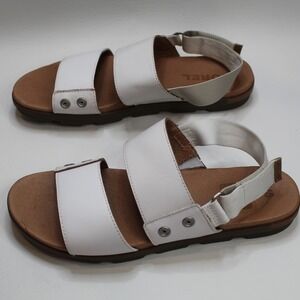 Sorel White Leather Slingback Strap Sandals Women Size 10 US